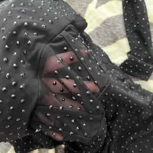 Black studded homecoming dress